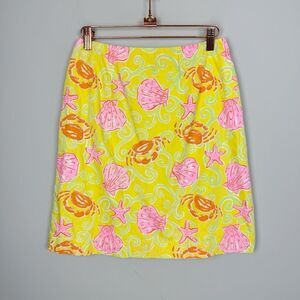 LILLY PULITZER | Vintage Sunrise Sandbar Crab Shell Print Skirt Women’s Size 6